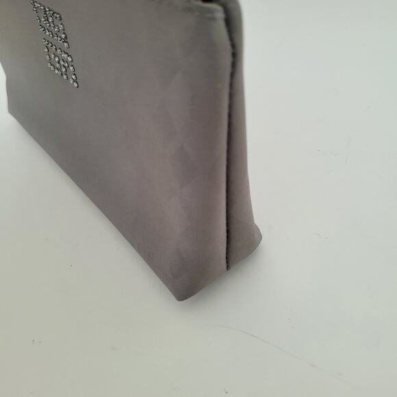 Givenchy Cosmetic Bag Pouch Gray Zip Logo Nylon Small Reighstones Logo Pouch - Picture 6 of 12